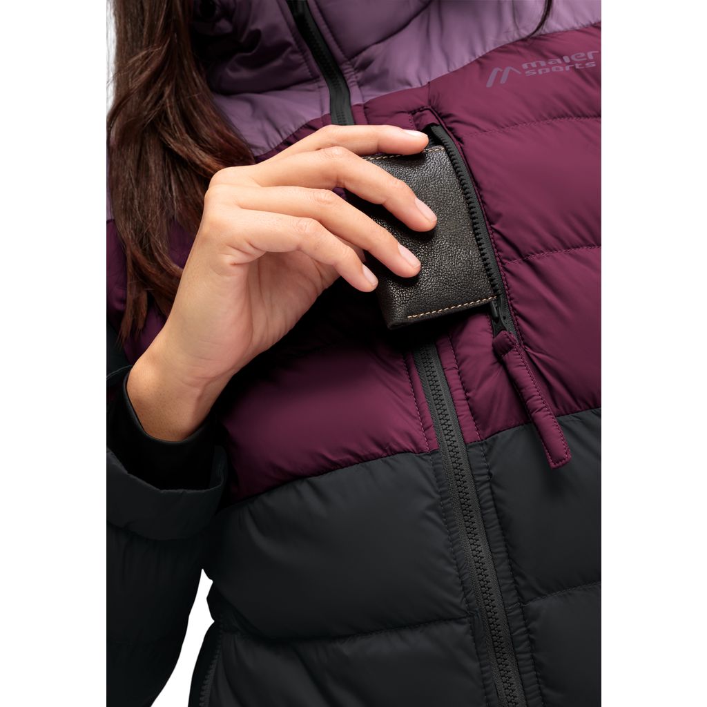 dámská bunda Maier Sports Lomnica W black/berry paint/cherry wine
