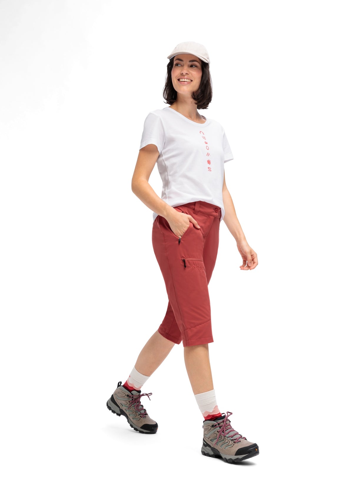 dámské Capri kalhoty Maier Sports Lulaka Capri Loop red orcher