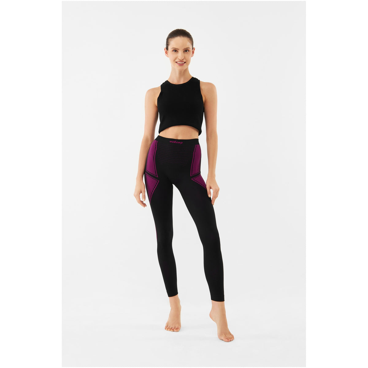 dámské termoprádlo Viking Etna nohavice black purple
