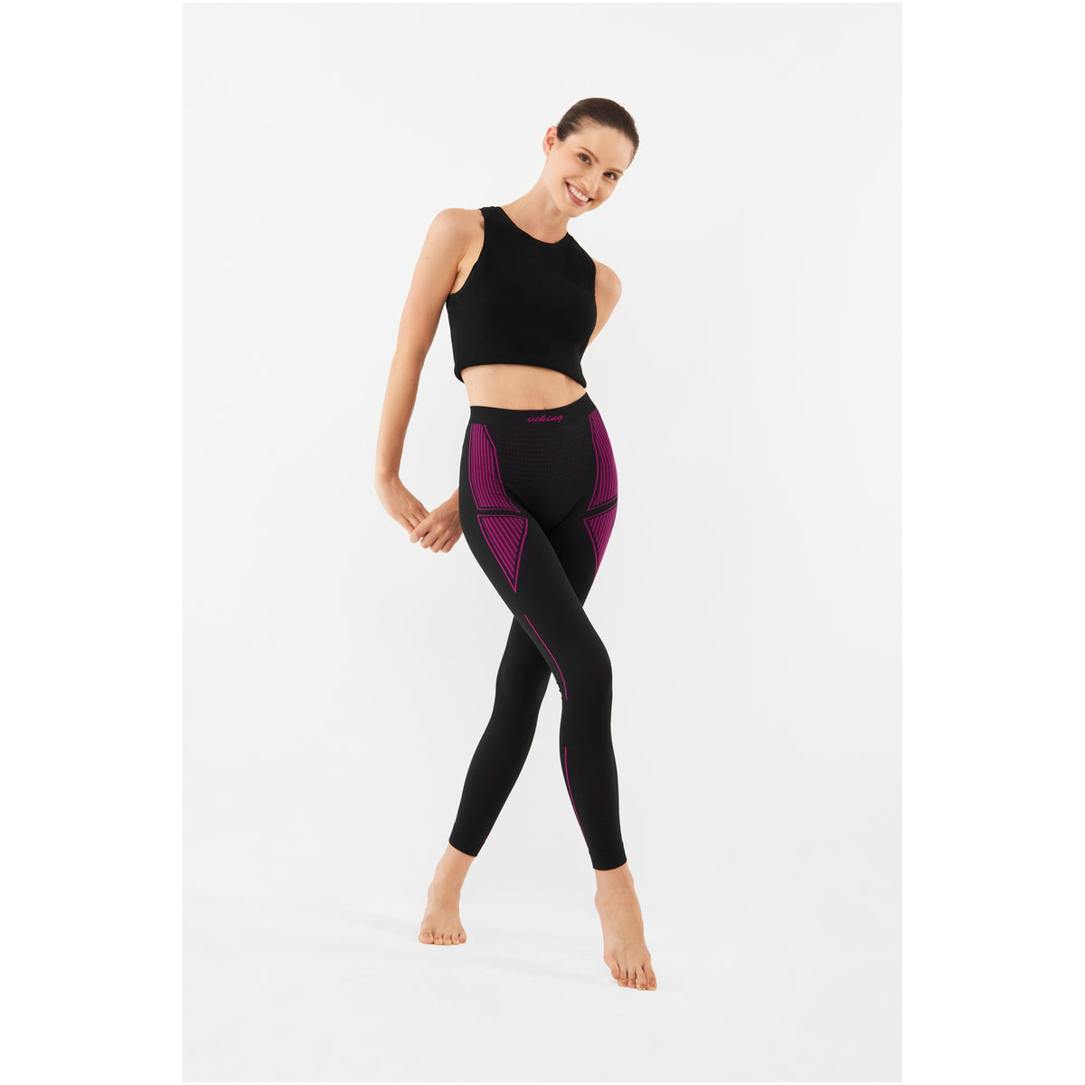 dámské termoprádlo Viking Etna nohavice black purple