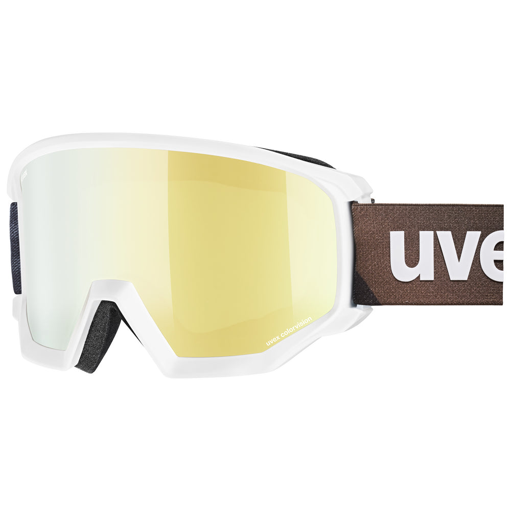 lyžařské brýle uvex athletic CV white matt/gold-green