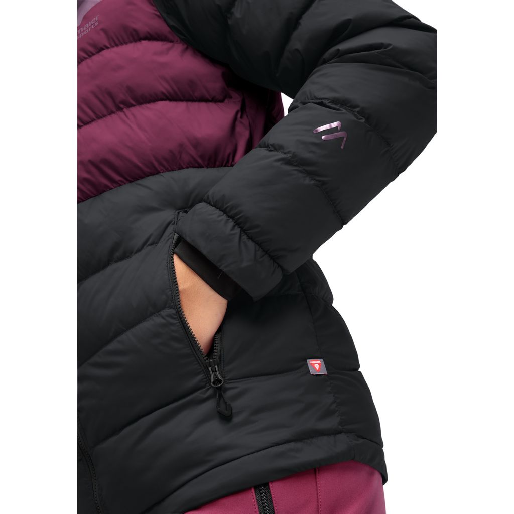 dámská bunda Maier Sports Lomnica W black/berry paint/cherry wine