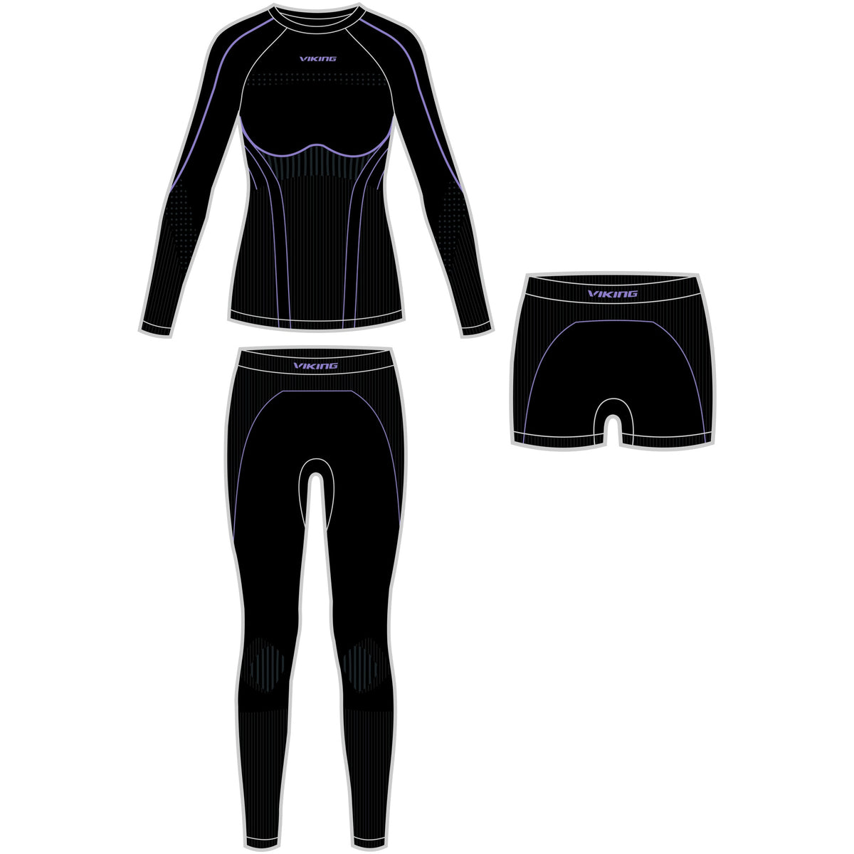 dámské termoprádlo Viking Etna 2.0 Set black/purple