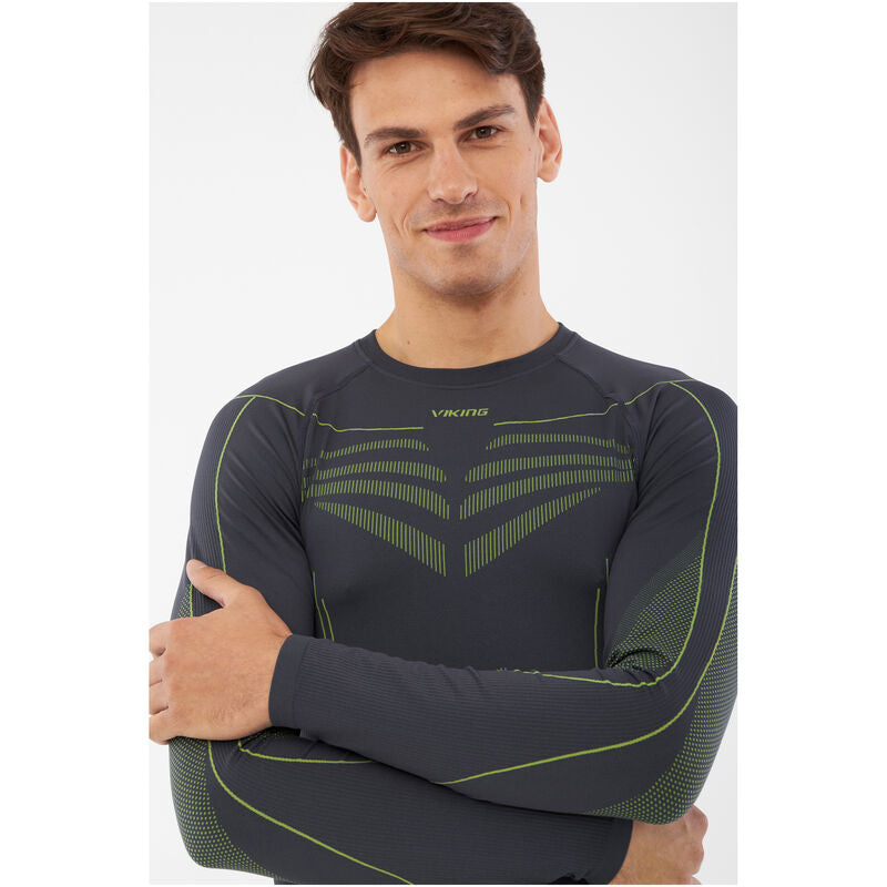 pánské termoprádlo Viking Rocket Man Set dark grey/lime