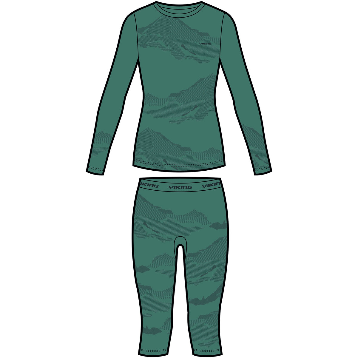 dámské termoprádlo Viking Gasher Lady 3/4 Set green