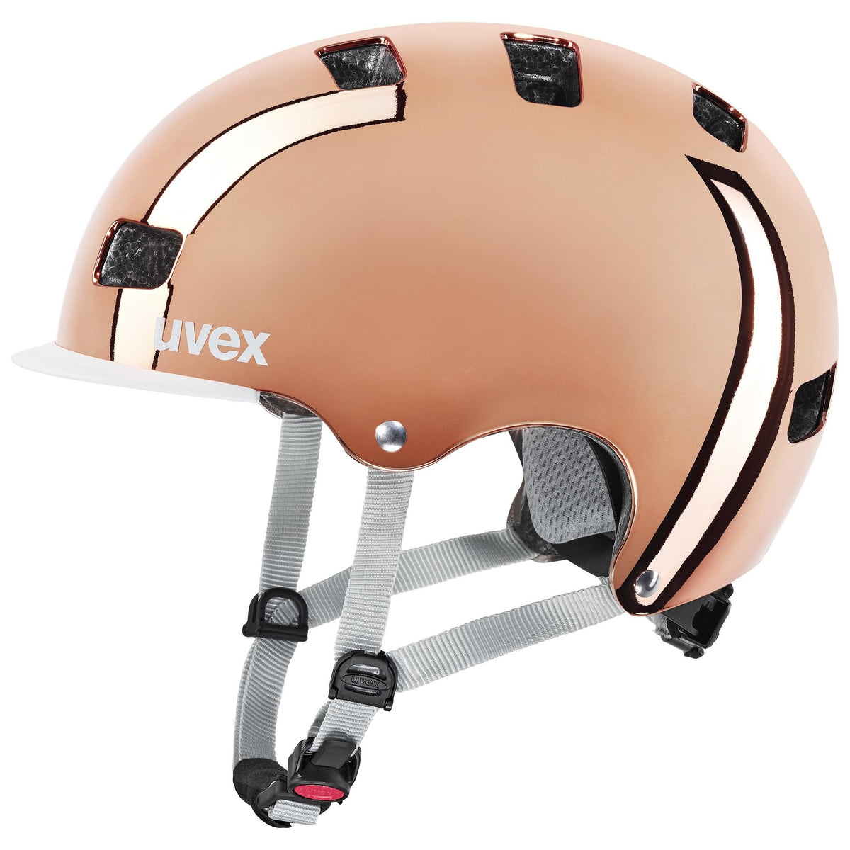 cycling helmet uvex hlmt 5 bike pro rosé chrome