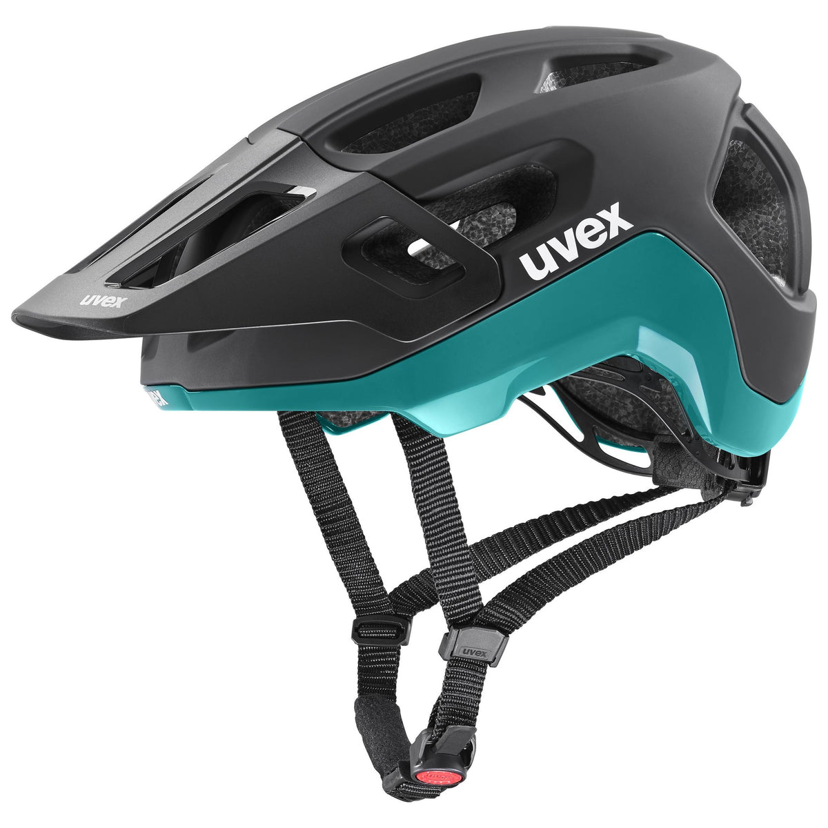 cyklistická přilba uvex react black-teal matt