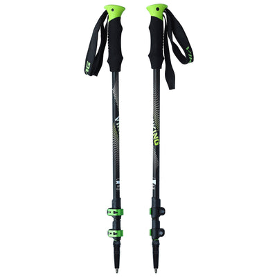 turistické hole Viking KIVI black/lime